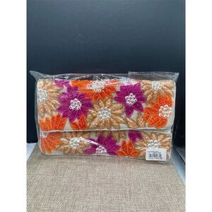 La’Chic Designs Women's Floral Beaded Crossbody Bag Multicolor Embroidery